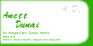 anett dunai business card